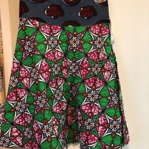 African print A line midi skirt.  XL.